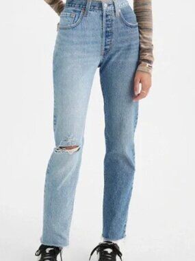 Levi’s 501 Two Tone Button Fly Straight Leg Jeans